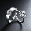 Anel de Casal Estilo Coreano Estilo Fresco Simples Zircônia Anel Aberto Diamante Joia de Mão
