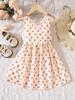 Vestido Princesa Sem Mangas Cruzado nas Costas com Estampa Floral Borboleta Dopamina para Meninas Doces Europeias e Americanas