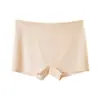 Shorts de Seguridad de Seda de Hielo Anti-Exposición Sin Costuras Cintura Media Entrepierna Antibacteriana de Algodón Puro Anti-Pellizcos Bóxer de Tres Puntos Leggings para Mujer