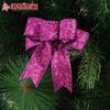 Lazo de Decoración Navideña de 10cm Lazo con Polvo de Brillantina Decoraciones Festivas Colgante para Árbol de Navidad Lazo