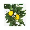 Decoração de Parede Vinha de Limão Plantas Verdes Densas Trepadeiras de Parede Arranjo de Atmosfera Flores Artificiais Loja de Frutas Enfeites Pendurados