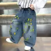 Jeans Coloridos con Graffiti Estilo Primavera y Otoño para Niños 2026 Nuevo Estilo Otoño Pantalones Casuales Retro con Salpicaduras Frescos de Bebé Modernos
