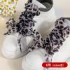 Cordones de Gasa de Nieve con Estampado de Leopardo 2.5cm-4cm Cordones Ensanchados Patrón de Estampado de Leopardo Cordones de Encaje de Gasa de Seda Cordones Planos