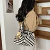 Bolso Tejido Estilo Coreano para Mujer Verano 2026 Vacaciones en la Playa Bolso Tote Casual Gran Capacidad Versátil Simple Bolso de Hombro