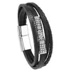 Mitología Escandinava Patrón Vikingo Pulsera de Cuero para Hombre Pulsera con Símbolo Vikingo Hebilla Magnética Pulsera Sencilla Moderna