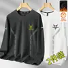 Sudadera Popular Nueva para Hombre Otoño/Invierno 2025, Forro Polar, Sin Capucha, Manga Larga, Cuello Redondo, Tallas Grandes, Gruesa, para Usar al Aire Libre