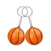 Llavero Popular de Baloncesto de PU Transfronterizo 4cm Espuma Esponjosa Colgante para Mochila Deportiva Patrón de Logo Impreso