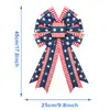 Cinta Decorativa Cruzada de Tela Nueva Americana con Lazo para Fiesta del Día de la Independencia Americana Decoración Colgante para Puerta Principal