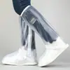 Cobre-sapatos de Chuva para Ciclismo ao Ar Livre Sola Grossa Resistente ao Desgaste Preto e Branco Cano Alto Cano Alto Cobre-sapatos Fábrica Pequena Quantidade Pode Fazer LOGO