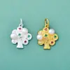 Plata de Ley S925 Chapada en Oro Colgante Árbol de la Fortuna Árbol del Dinero Multi-Tesoro Pulsera de Perlas DIY Collar Accesorios de Plata