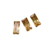 Novas Decorações para Unhas Retangulares Pequenas Cor Caramelo com Zircônia, Mini Pedras de Unha Brilhantes Chanfradas de Fundo Plano Atacado