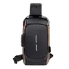 Bolso Cruzado de Pecho para Hombre Transfronterizo con Candado de Contraseña Antirrobo, Bolso Cruzado Casual, Mochila de Moda USB de Gran Capacidad para Exteriores y Motocicleta
