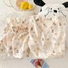 Pijama Feminina Verão Novo Ins Estilo Japonês Fofo Conjunto de Duas Peças de Manga Curta Fino Roupa de Casa Peça Única Drop Shipping