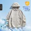Roupa de Proteção Solar ao Ar Livre de Seda Gelada de Verão Unissex Enbu, Jaqueta Casual de Cor Sólida com Proteção UV Respirável