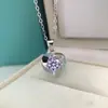 Comércio exterior prata esterlina S925 moissanite diamante colar saudável luz de nicho de luxo pingente de prata romântico namorada presente