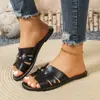 Comercio electrónico transfronterizo, talla grande, nueva colección verano 2026, sandalias planas para mujer, sandalias de playa casuales y de moda para mujer