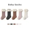 Nuevos Calcetines Infantiles 2022 para Primavera y Otoño, Calcetines de Media Pantorrilla para Niñas, Calcetines de Algodón para Bebé con Encaje al por Mayor