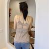 8042 Chaleco Cálido de Encaje con Tirante de Terciopelo Una Taza Base Calefactora Ropa con Forro Polar Engrosado Sexy Talla Grande Espalda Bonita