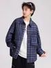 Chaqueta Camisa a Cuadros para Niños Estilo Primavera y Otoño 2026 Nueva Mediana y Grande Infantil Manga Larga Top de Otoño Niño Estilo Callejero Moderno