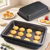 Molde Rectangular Antiadherente para Hornear Pasteles, Molde de Acero al Carbono, Disponible en Tamaños Grande, Mediano y Pequeño, Molde para Hornear con Recubrimiento Antiadherente para Asar Pollo