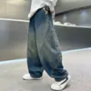Jeans de Mezclilla Modernos y Geniales para Niños, Pantalones Largos de Primavera y Otoño, Pantalones Casuales de Moda Estilo Coreano para Niños Mayores, Elegantes Pantalones de Pierna Recta