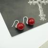 Venta Caliente Transfronteriza Tacones Altos de Biocerámica Pendientes de Bola de Ágata Perforación de Oreja Antialérgica Agujas para Oreja Pendientes de Estilo Chino Simple