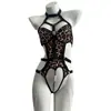 Lingerie Sexy com Estampa de Leopardo Body Puro Desejo com Abertura no Gancho Não Precisa Tirar Uniforme Conjunto Paixão Quente Sedução 6550