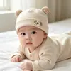 Gorro para bebé para primavera y otoño, adecuado para recién nacidos e infantes, protege la fontanela, diseño de osito, unisex, cubrecabezas estilo coreano