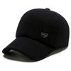 Chapéu de inverno masculino casual quente boné de beisebol proteção de orelha forrado de fleece com aba chapéu de algodão para meia-idade e idosos vovô pai