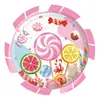 Plato Nuevo Transfronterizo con Temática de Frutas Cerezas y Fresas de 9 Pulgadas Vajilla Festiva Fiesta de Cumpleaños Platos de Papel Desechables en Stock