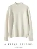 26 Nuevos Modelos de Otoño e Invierno 100% Cachemir Suéter de Punto de Cuello Alto para Mujer Suéter de Manga Larga Cálido de Punto Capa Base Holgada