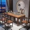 Nueva mesa de té y silla de estilo chino combinadas para oficina y hogar, mesa de té de madera maciza Kung Fu, juego de té para balcón, mesa de centro integrada