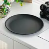 Plato Redondo Coreano Ins de Acero Inoxidable Transfronterizo Negro Plato para Barbacoa Plato para Barbacoa Vajilla de Mesa para Restaurante al Aire Libre Plato Hondo para el Hogar