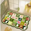 Dropshipping transfronterizo felpudo para entrada de casa alfombrilla de baño antideslizante alfombrilla de tierra de diatomeas absorbente de agua patrón floral nórdico felpudo para puerta