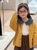 2025 Ropa Nueva de Otoño para Niños Estilo Coreano Ropa para Niños Estilo Retro para Niñas Suéter Cardigan de Cuello Redondo Suéter de Color Puro
