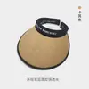 Sombrero de verano con protección solar, parte superior vacía, celebridad de Internet, misma protección UV, protección solar, pegamento negro, ala extra grande, sombrero de paja de doble tejido