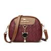 Bolsa Pequena Redonda Versátil 2025 Nova Bolsa Transversal Feminina Bolsa de Ombro em Couro Macio Acolchoado Bolsa Feminina de Grande Capacidade