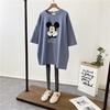 Roupas de mulheres grávidas verão nova camiseta de manga curta feminina algodão carta de moda solta impressa mulheres grávidas top de comprimento médio