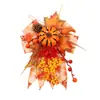 Decoración colgante de atmósfera otoñal de Halloween, decoración de pared de calabaza con flores artificiales DIY transfronteriza, adornos de hoja de arce del festival de la cosecha