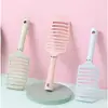 Pente Grande de Palheta para Cabelos Cacheados, Ferramenta de Styling Volumizador, Pente com Almofada de Ar para Cabelos Longos, Pente Massageador, Pente Grande Curvo