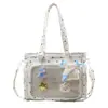 Bolsa Transparente de Renda Estilo Japonês Ins Ballet com Bolinhas para Alunos do Ensino Médio