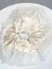 Elástico de Cabelo Scrunchie Listrado com Renda Estilo Coreano para Mulheres, Acessório de Cabelo Suave e Elegante, Elástico de Cabelo Scrunchie Estilo Coreano