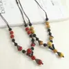 Accesorios de Cerámica con Estilo Étnico Vintage para Mujer, Accesorios de Ropa de Viaje con Nuevo Estilo Chino, Cadena Versátil de Suéter de Nicho