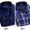 Camisa cálida al por mayor para hombres de mediana edad y mayores, top de otoño e invierno, papá, forro polar, gruesa, a cuadros, manga larga