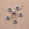 5.2 x 5.2 x 4.3mm 0.4g plata antigua accesorios para joyería DIY flor de aleación de zinc retro cuentas con agujero pequeño