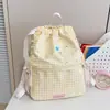 2026 Nuevo Versátil Cuadros Bolso para Viajes Diarios Cordón Mochila Gran Capacidad Puntos Estudiante Exterior Pequeña Mochila