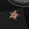 Nueva flor de aleación de cinco pétalos, flor colorida con cuentas, horquilla retro, accesorios para el cabello, flor creativa para zapatos y sombreros.