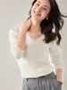 Tejido de Punto de Cachemira para Mujer con Cuello en V de Manga Larga Prendas de Punto Versátiles para Usar por Debajo 26 Otoño e Invierno Nuevo Tejido de Punto Suave y Amigable con la Piel
