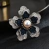 Broche Design Nicho Novo Estilo Coreano Retrô Pérola Palácio Camada Dupla Flor Pinos Alto Padrão Feminino Exquisito Elegante