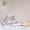 Tubo cuadrado transparente de pared gruesa para brillo de labios nuevo de fábrica 3 ml tubo de color de labios tubo vacío AS tubo de lápiz labial material de empaque cosmético